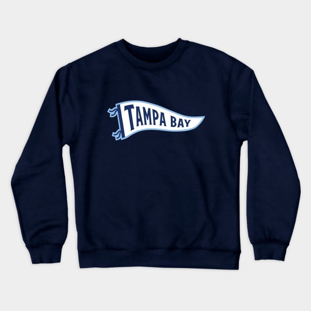 Tampa Bay Pennant - Light Blue Crewneck Sweatshirt by KFig21